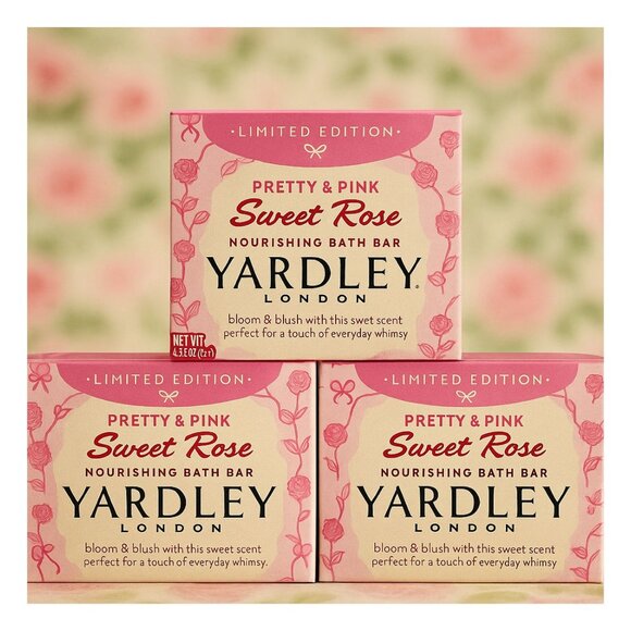 3 Yardley® London Pretty & Pink SWEET ROSE Bath Bars LIMITED EDITION 4.0 oz - Picture 4 of 7